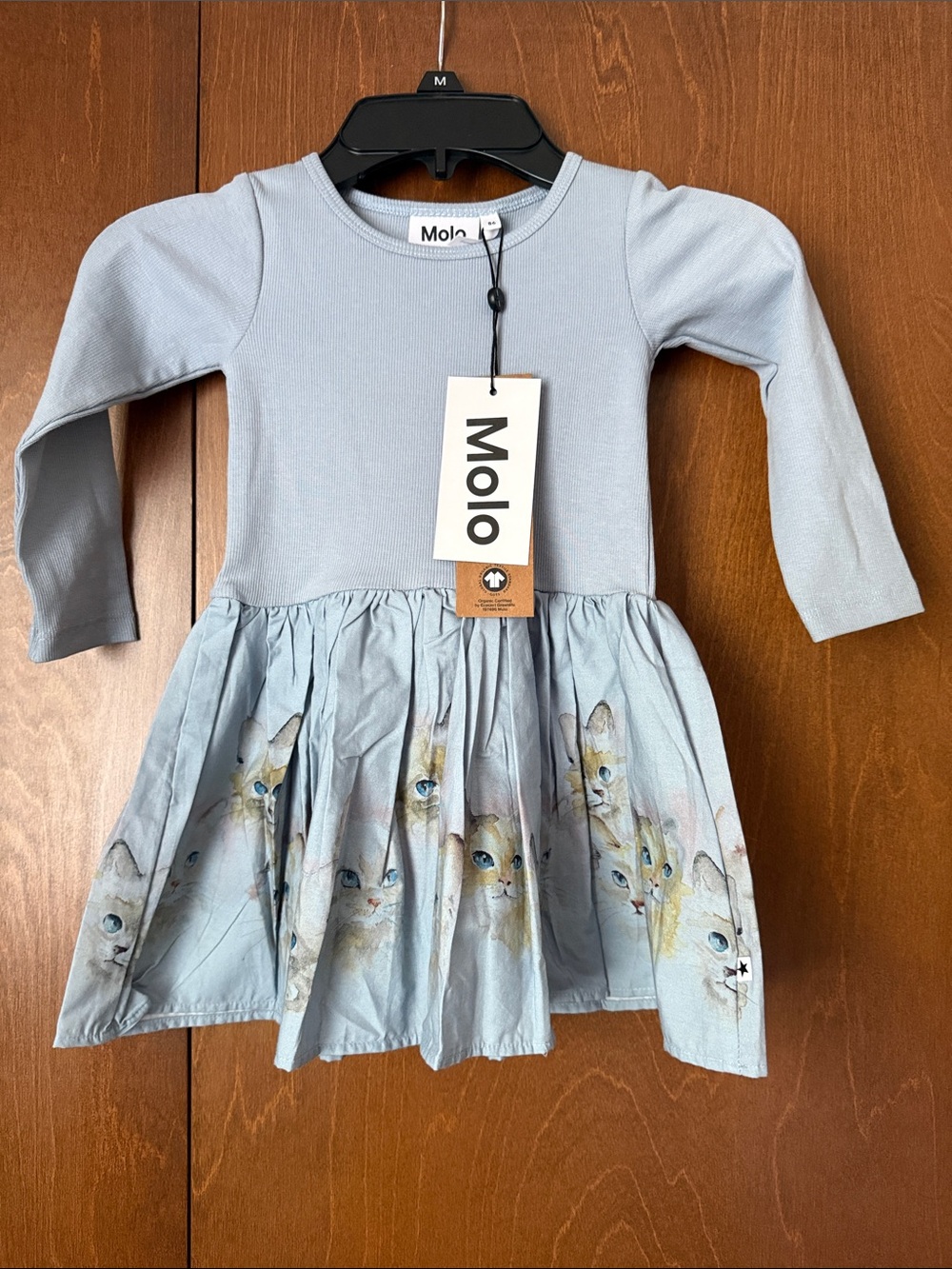 Molo Kitten Blue Dress Sz 1 1/2 (Denmark) US 18 mon. NWT $65